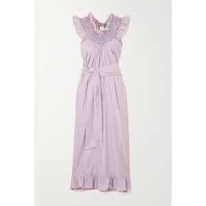 Loretta Caponi Striped Blue Delfina Midi Dress